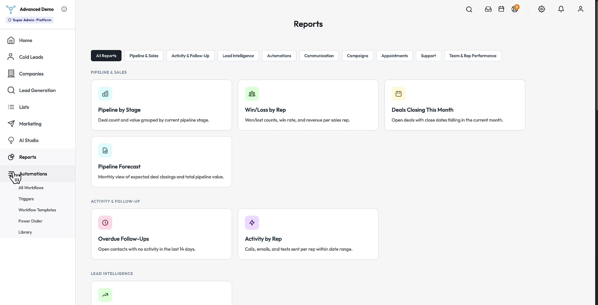 Workflow automation — triggers and actions chained without code.